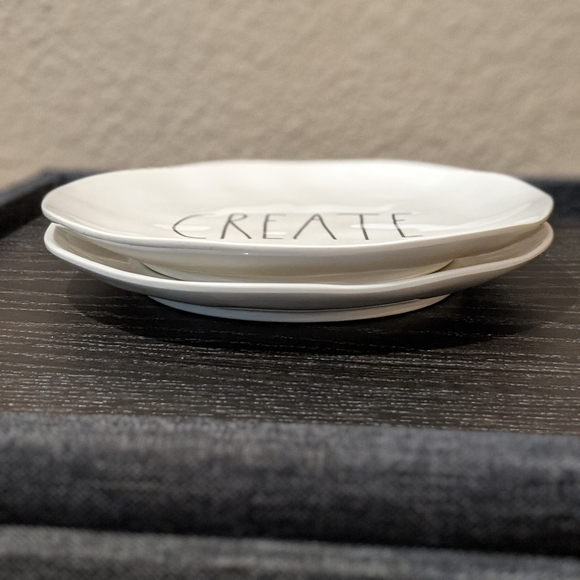 Rae Dunn Create Melamine Plates Set of 2 - Picture 6 of 6